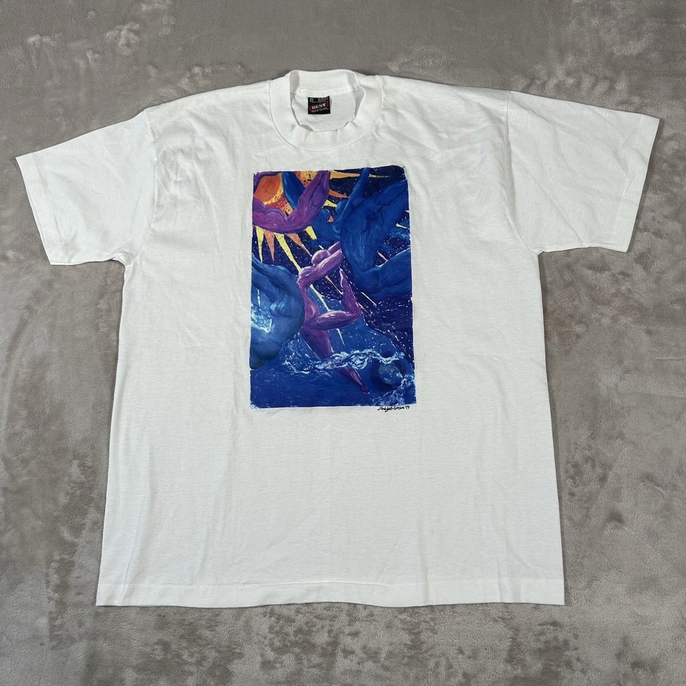 VTG 1994 Art T Shirt Judybeth Greene Abstract Graphic XL Made USA Single Stitch